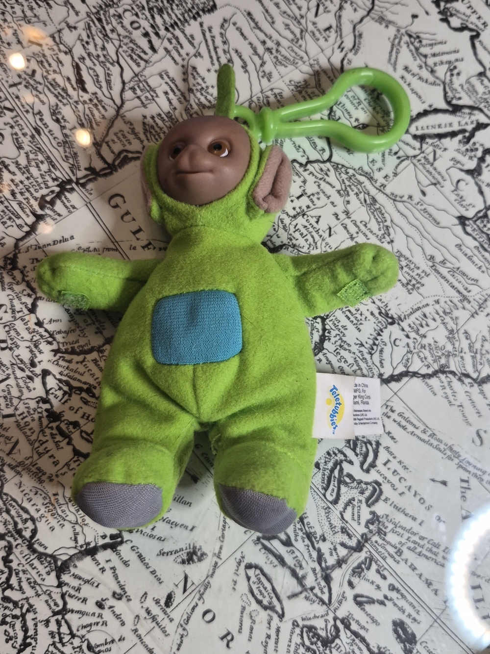 Green Teletubby Clip-On Plush Keychain - Dipsy Style